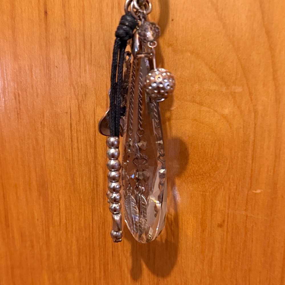 Crystal Pendant Necklace with Silver Accents